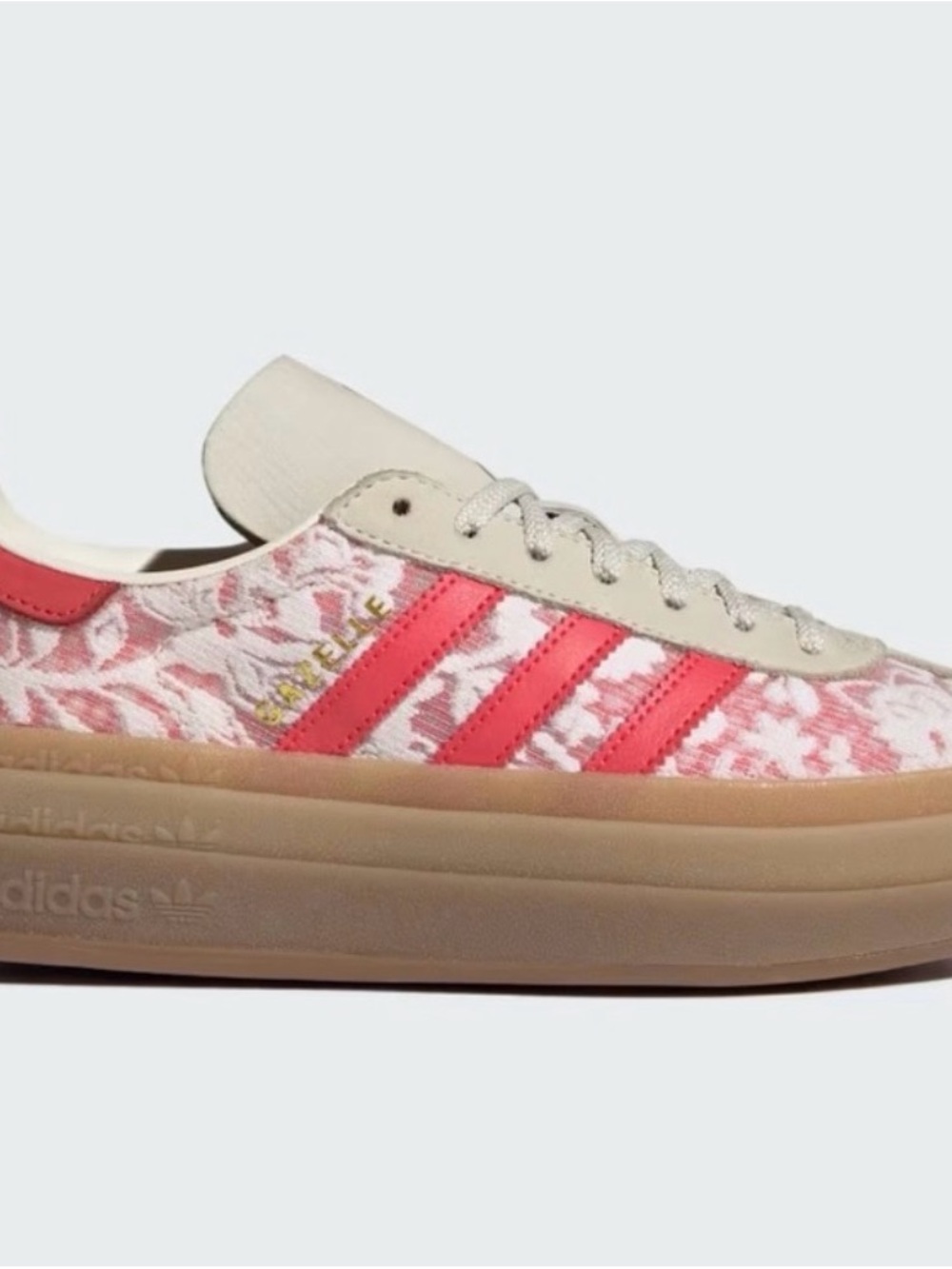 adidas Gazelle Platform Sneaker in Coral-Pink and Cream
